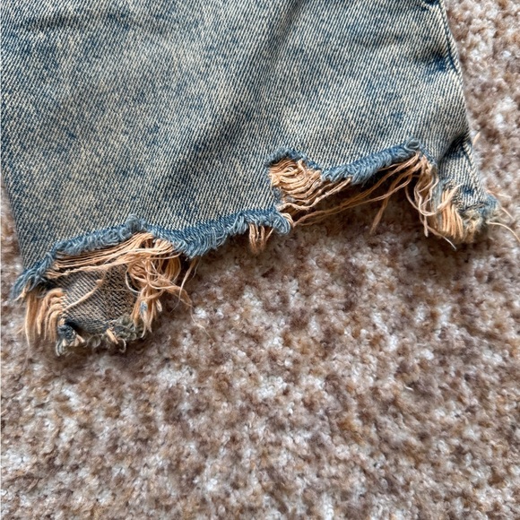 Free People We The Free Jeans Womens 26 Brown Maggie Straight Distressed Raw Hem - Picture 6 of 6